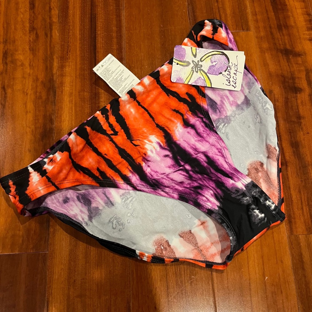 Tie Dye Bikini Swim Bottom Island Escape‎ Purple Black Multi Shaper New NWT Sz 8